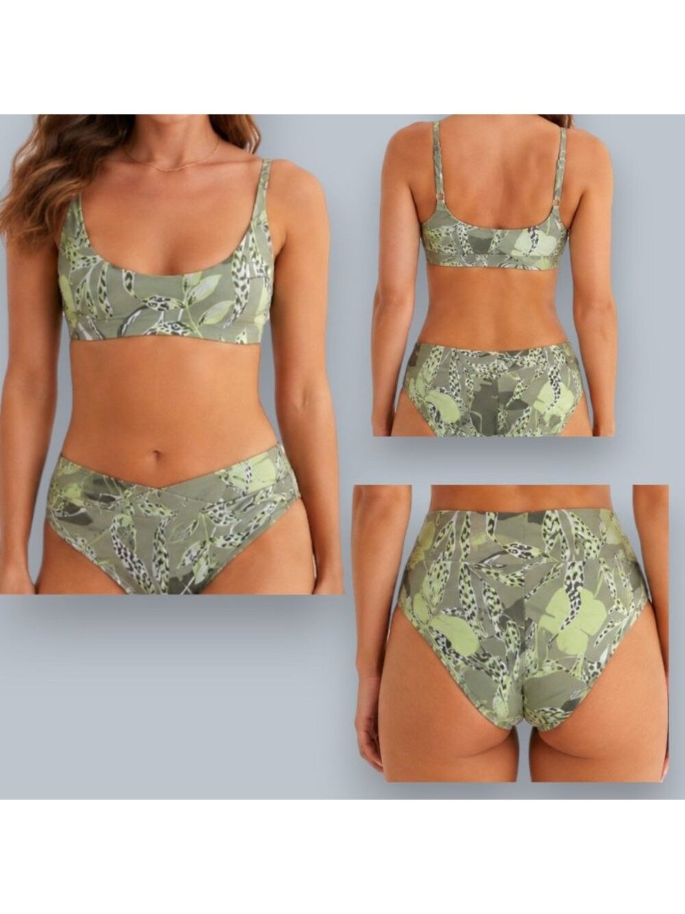 Offline By Aerie Real Me Swim Suit Cheeky Crossover Bikini Bottoms & Top Sz L